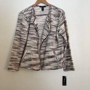 NWT Style & Co Maroon and Cream Sweater Cardigan